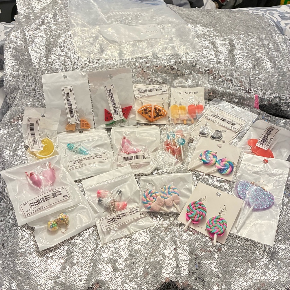 Colorful Food Related Assorted Earrings Set